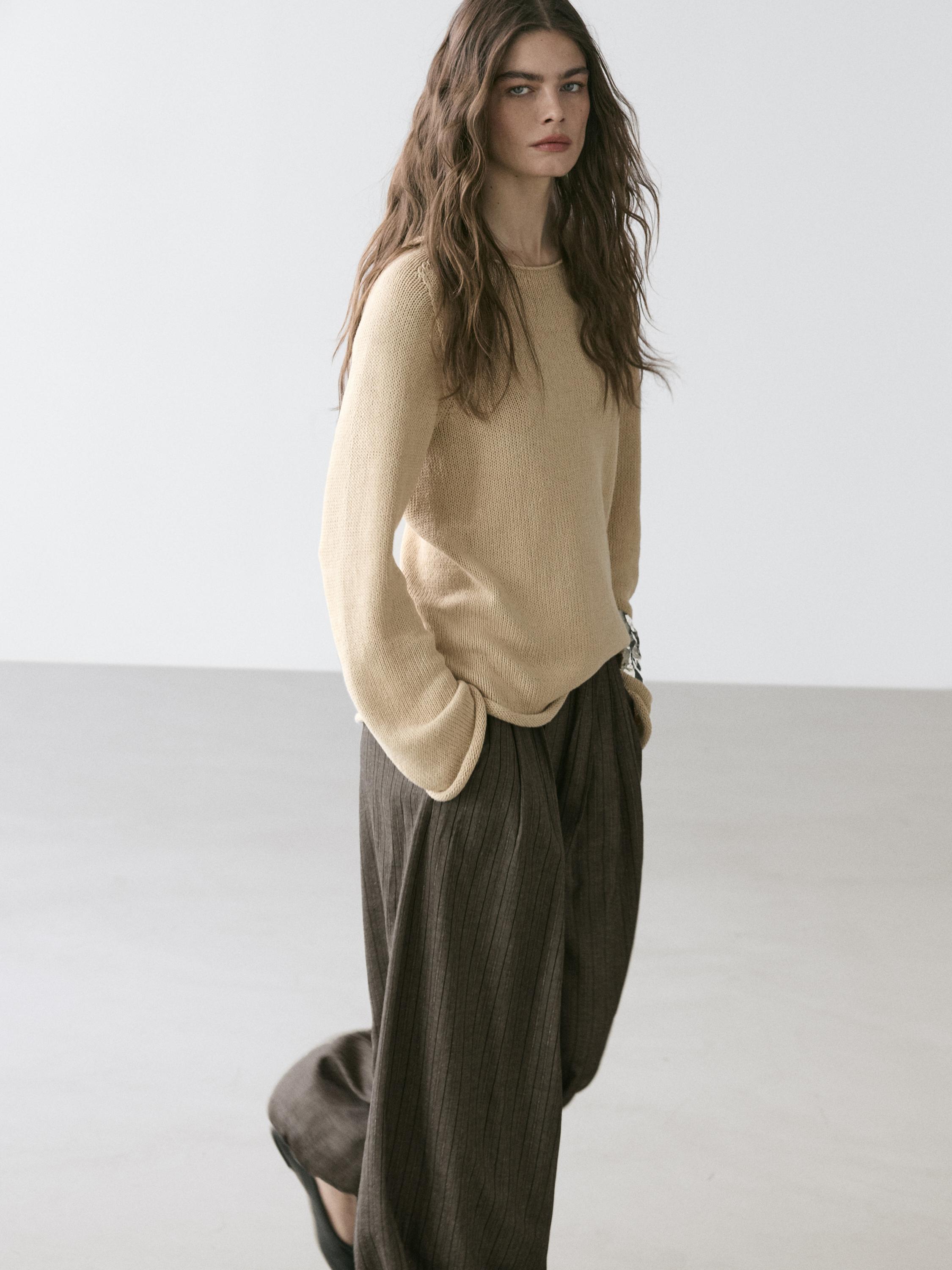 Striped flowing balloon pants